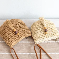 Elena Handbags Straw Woven Crossbody Bag