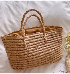 Elena Handbags Straw Woven Summer Beach Bag