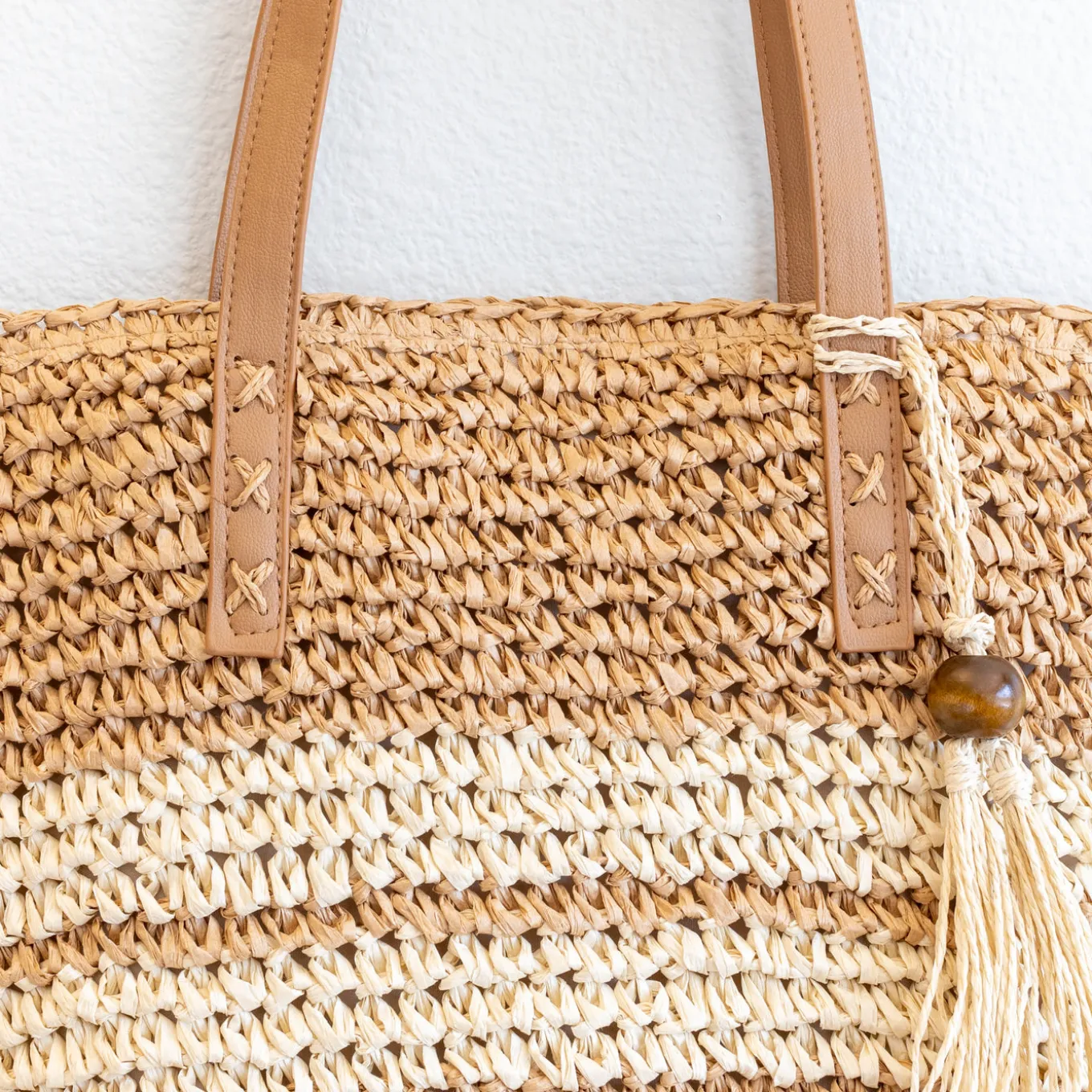 Elena Handbags Straw Woven Summer Beach Tote