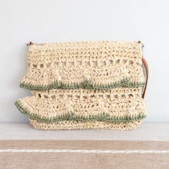 Elena Handbags Straw Woven Summer Crossbody Purse