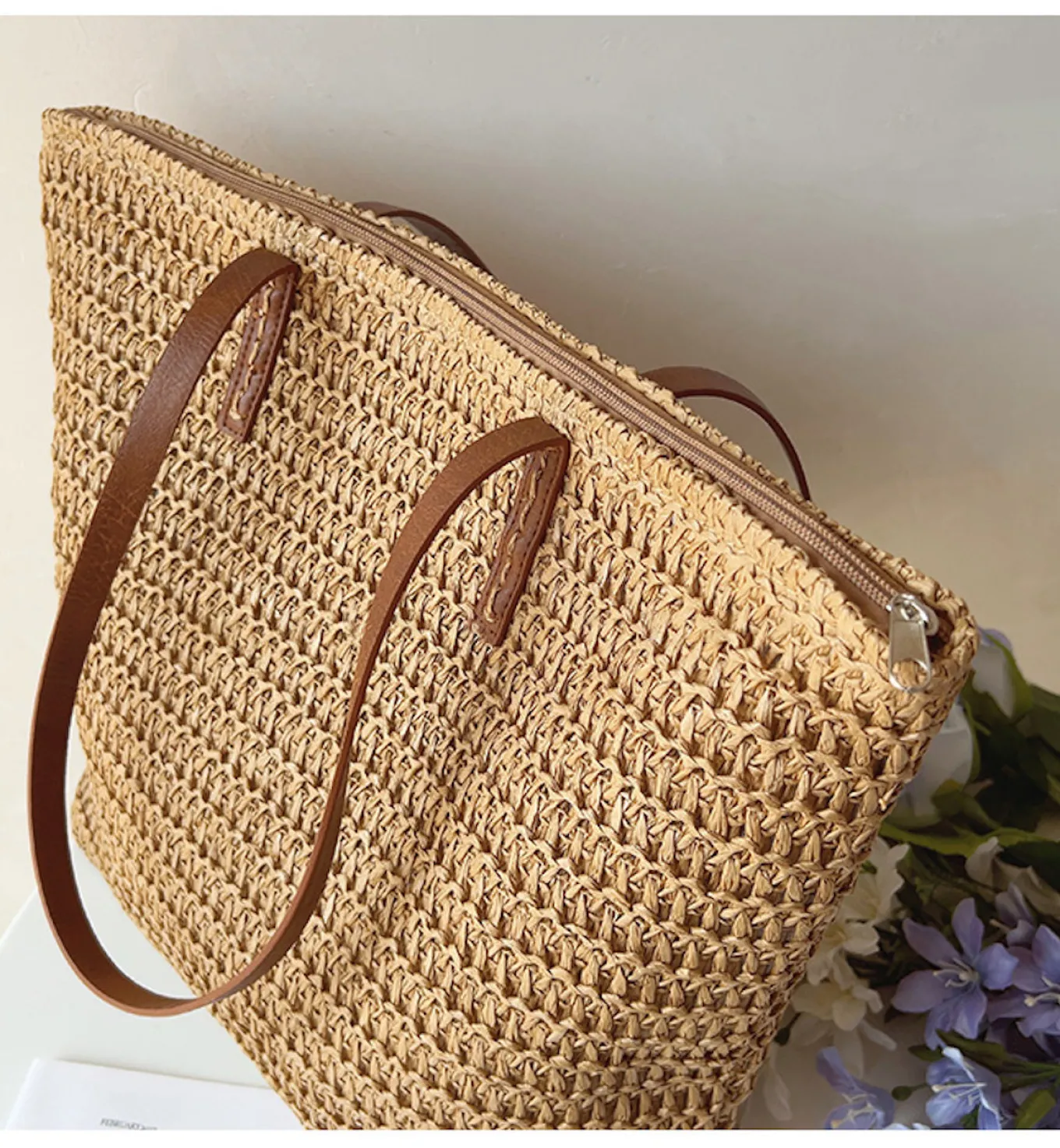Elena Handbags Straw Woven Tote