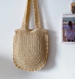 Elena Handbags Straw Woven Shoulder Bag