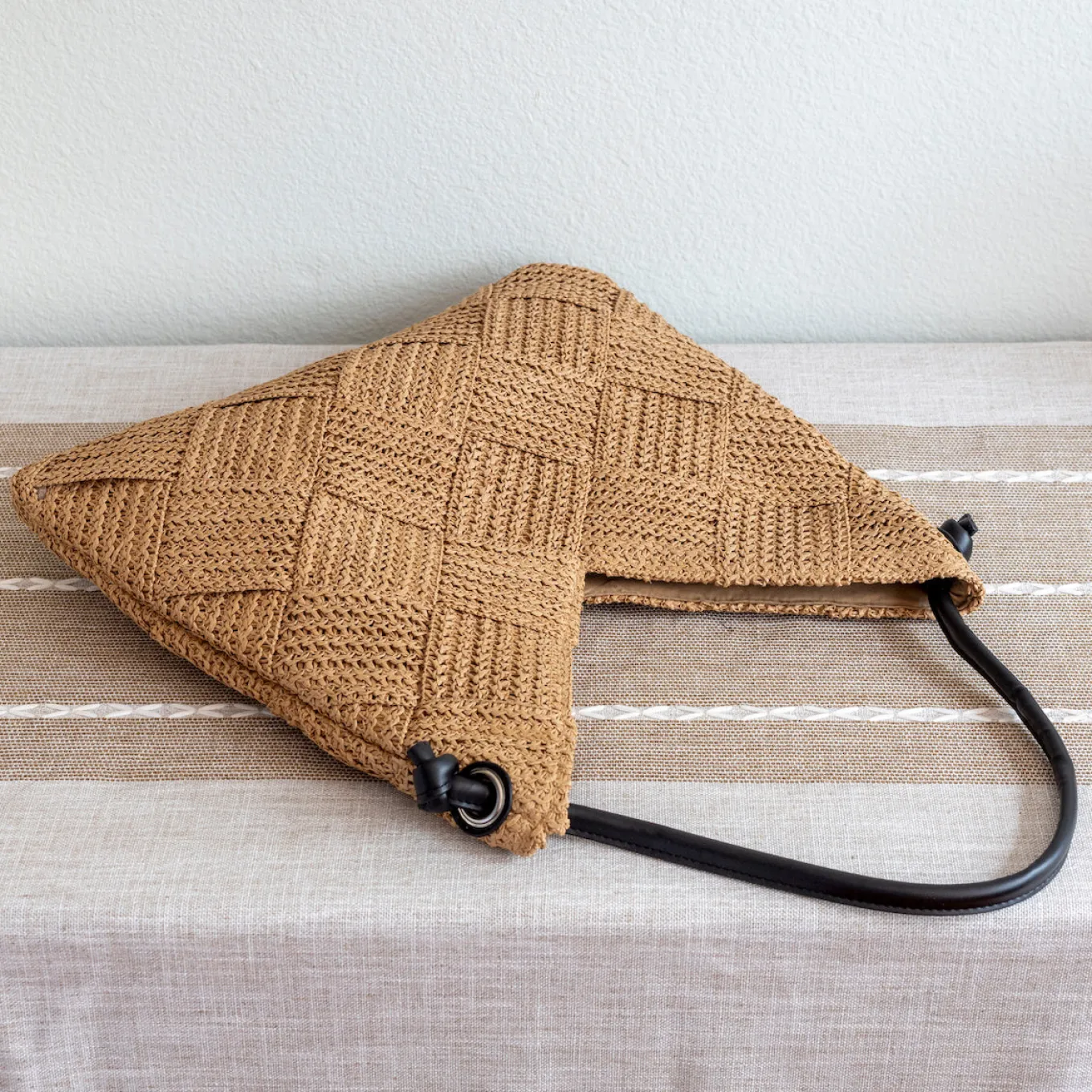 Elena Handbags Straw Woven Fashion Shoulder Bag