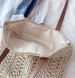 Elena Handbags Straw Woven Summer Fashion Bag
