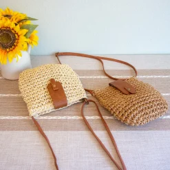 Elena Handbags Straw Woven Crossbody Bag