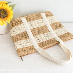 Elena Handbags Straw Woven Beach Tote