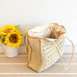 Elena Handbags Straw Woven Shoulder Bag with Tassel