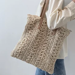 Elena Handbags Straw Woven Summer Fashion Bag