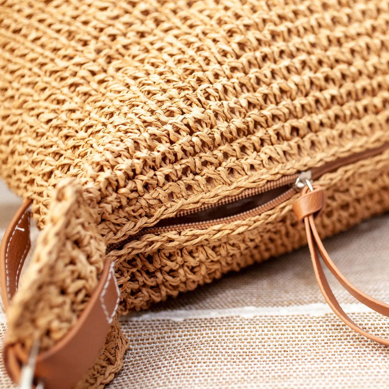Elena Handbags Straw Woven Crossbody Bag With Tassle