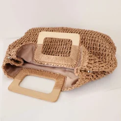 Elena Handbags Straw Woven Top Handle Tote Bag