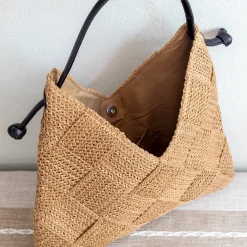 Elena Handbags Straw Woven Fashion Shoulder Bag