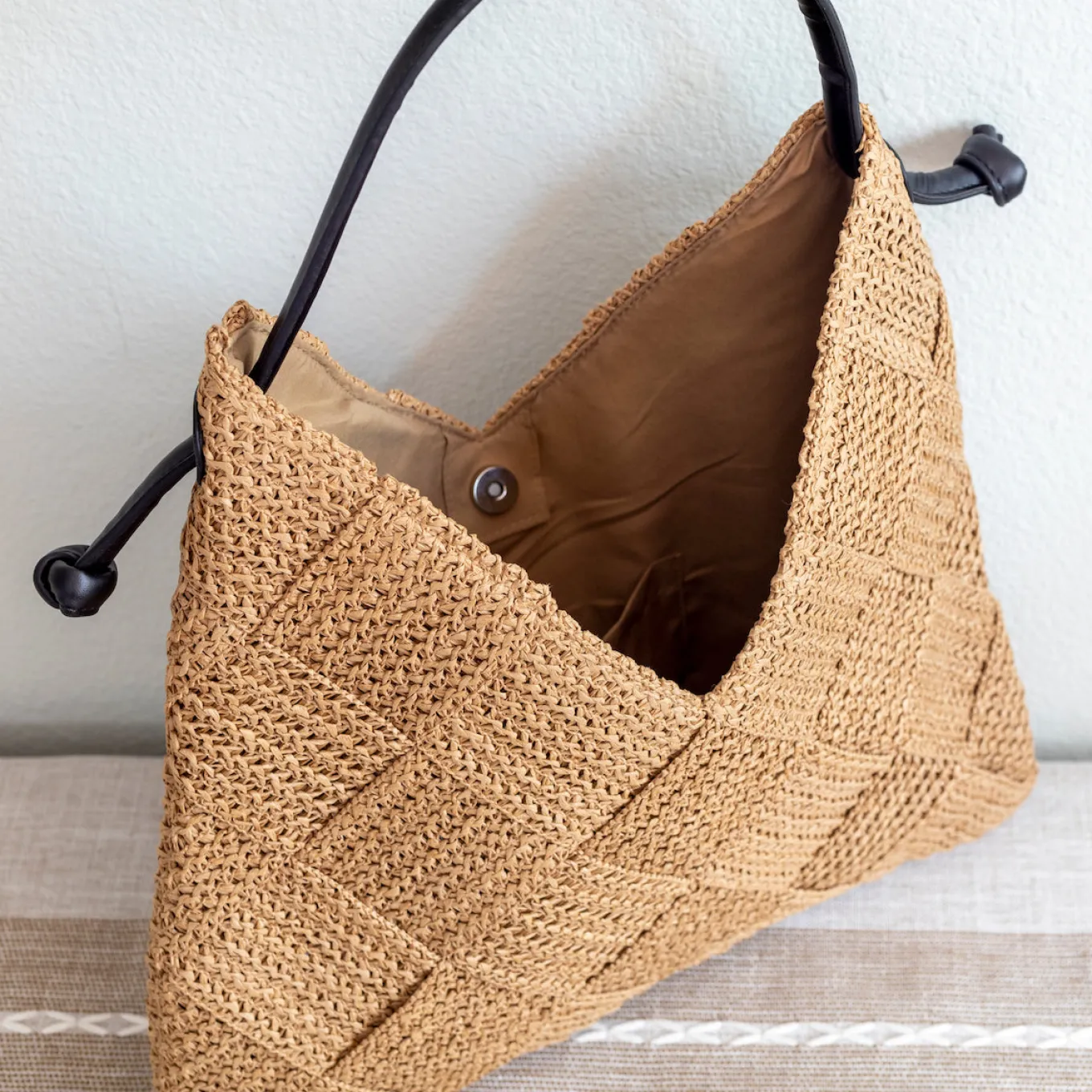 Elena Handbags Straw Woven Fashion Shoulder Bag