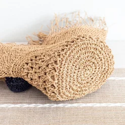 Elena Handbags Straw Woven Hat Shape Tote with Pom Pom