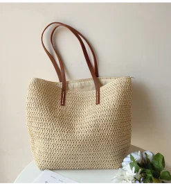 Elena Handbags Straw Woven Tote