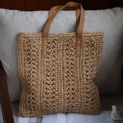 Elena Handbags Straw Woven Summer Fashion Bag