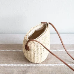 Elena Handbags Straw Woven Crossbody Bag