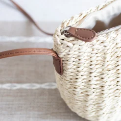 Elena Handbags Straw Woven Crossbody Bag
