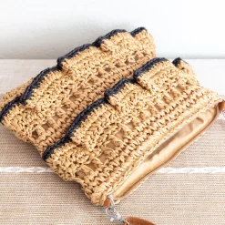 Elena Handbags Straw Woven Summer Crossbody Purse