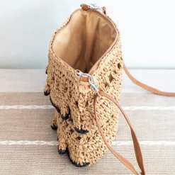 Elena Handbags Straw Woven Summer Crossbody Purse