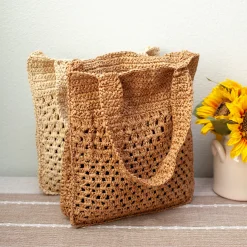 Elena Handbags Straw Woven Summer Fashion Tote Bag