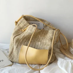 Elena Handbags Straw Woven Tote Bag