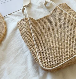 Elena Handbags Straw Woven Work Tote