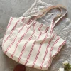 Elena Handbags Striped Cotton Canvas Shoulder Bag