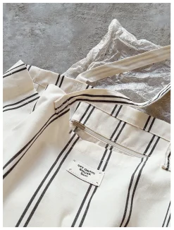 Elena Handbags Striped Cotton Canvas Shoulder Bag