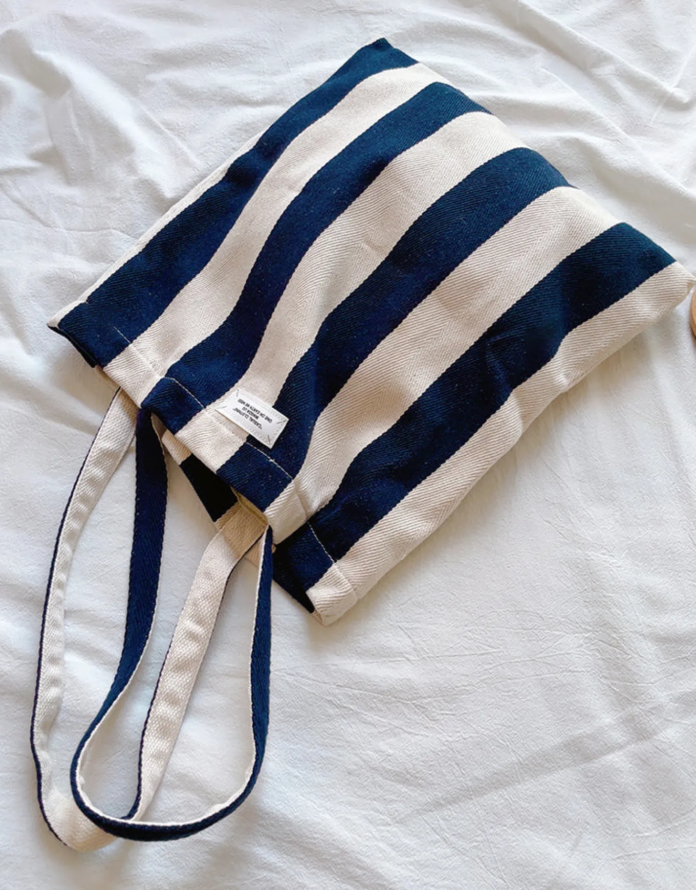 Elena Handbags Striped Cotton Canvas Shoulder Bag