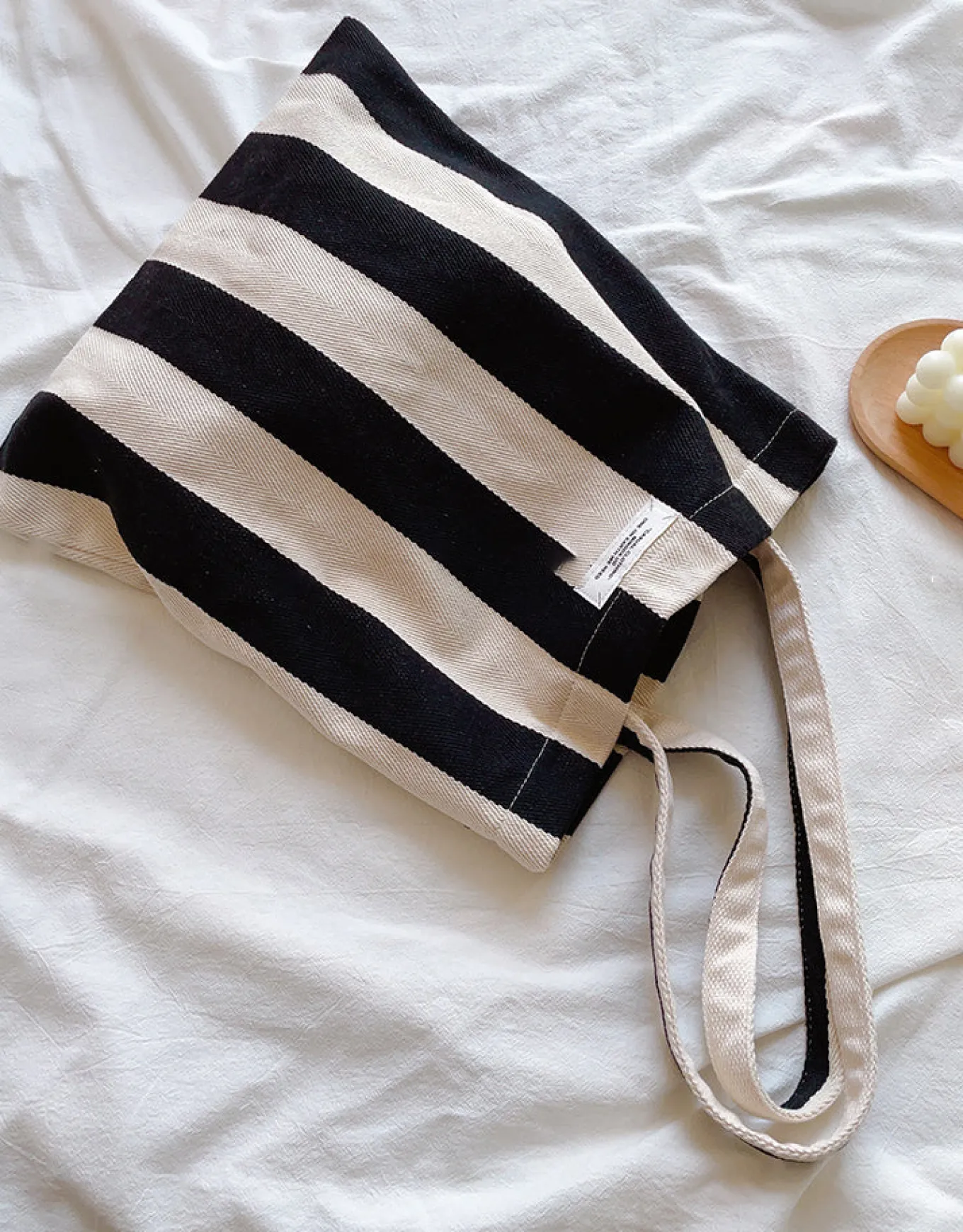 Elena Handbags Striped Cotton Canvas Shoulder Bag