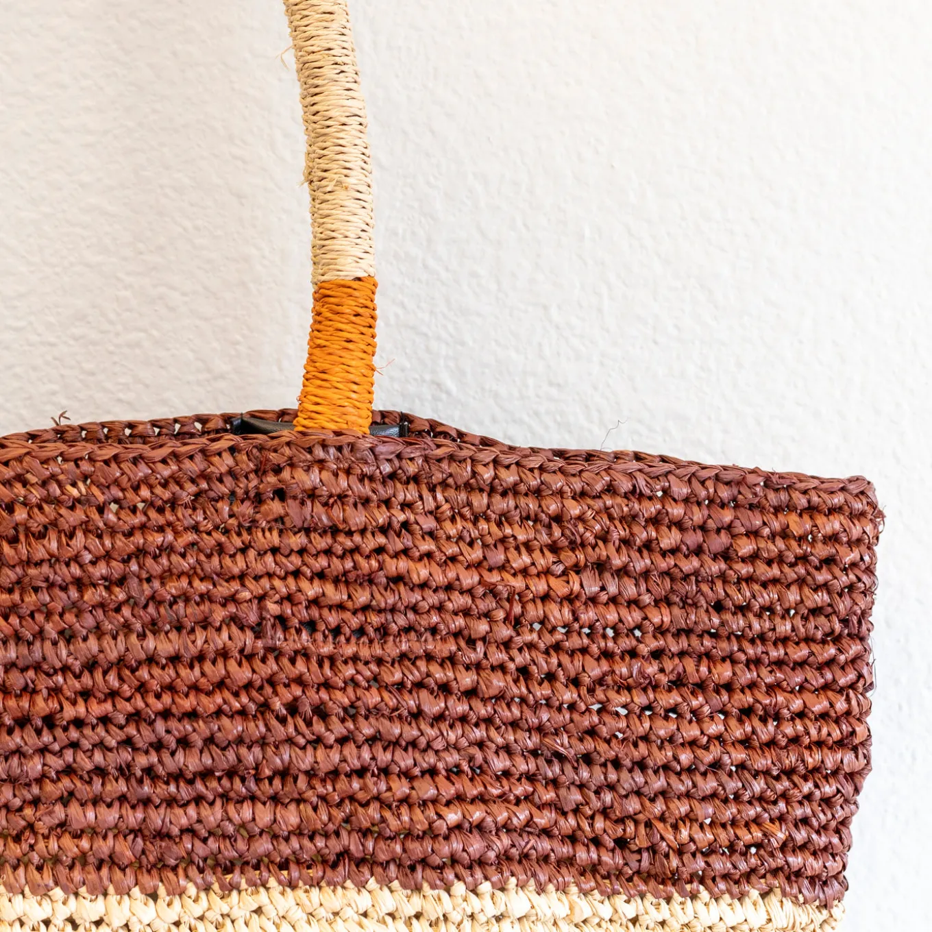 Elena Handbags Striped Large Soft Raffia Woven Summer Straw Tote Bag