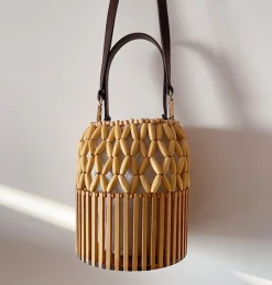 Elena Handbags Summer Bamboo Bucket Shoulder Purse