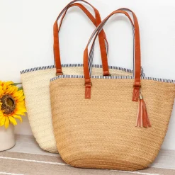 Elena Handbags Summer Basket Tote with Tassle