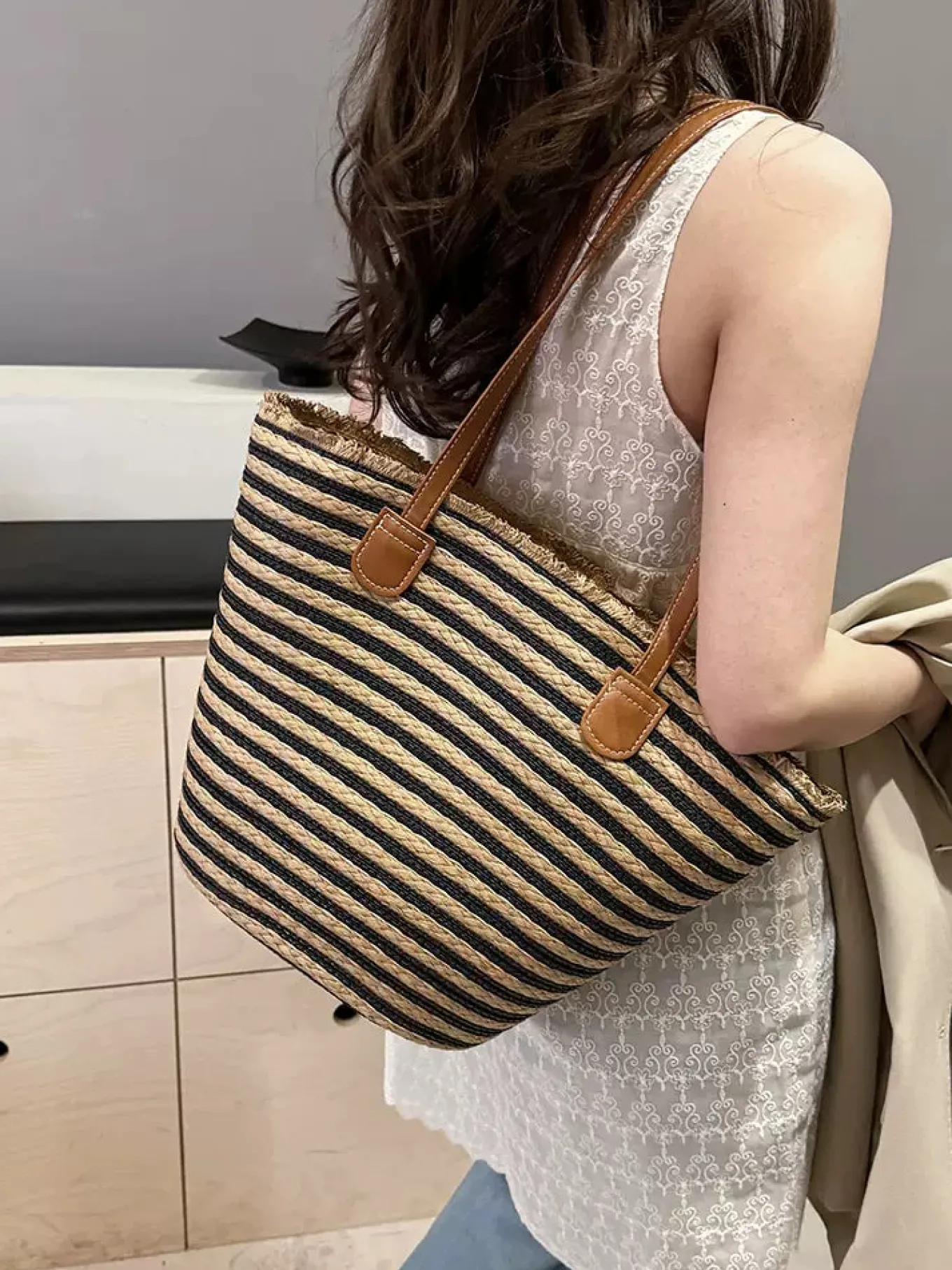 Elena Handbags Summer Basket Tote Bag