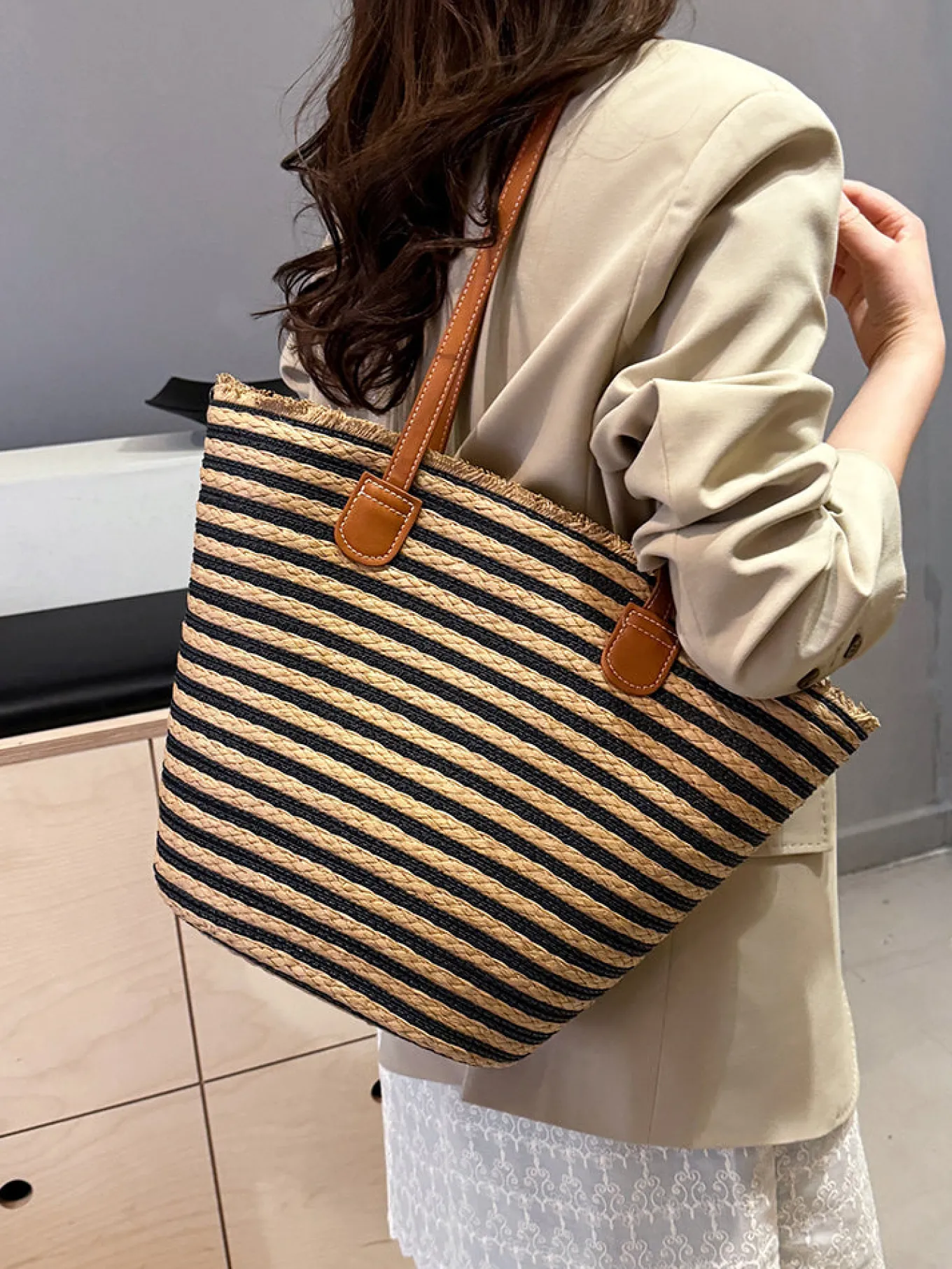 Elena Handbags Summer Basket Tote Bag