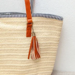 Elena Handbags Summer Basket Tote with Tassle