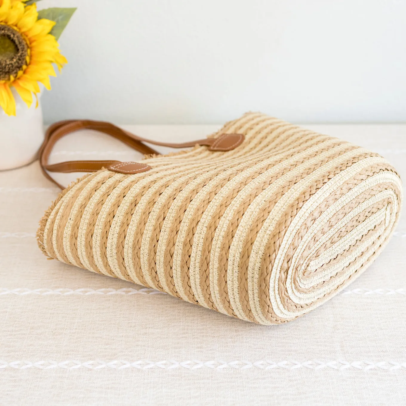 Elena Handbags Summer Basket Tote Bag