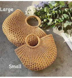 Elena Handbags Summer Beach Straw Basket Purse