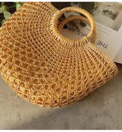 Elena Handbags Summer Beach Straw Basket Purse