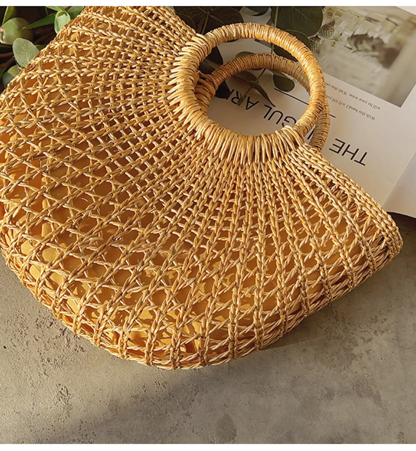 Elena Handbags Summer Beach Straw Basket Purse
