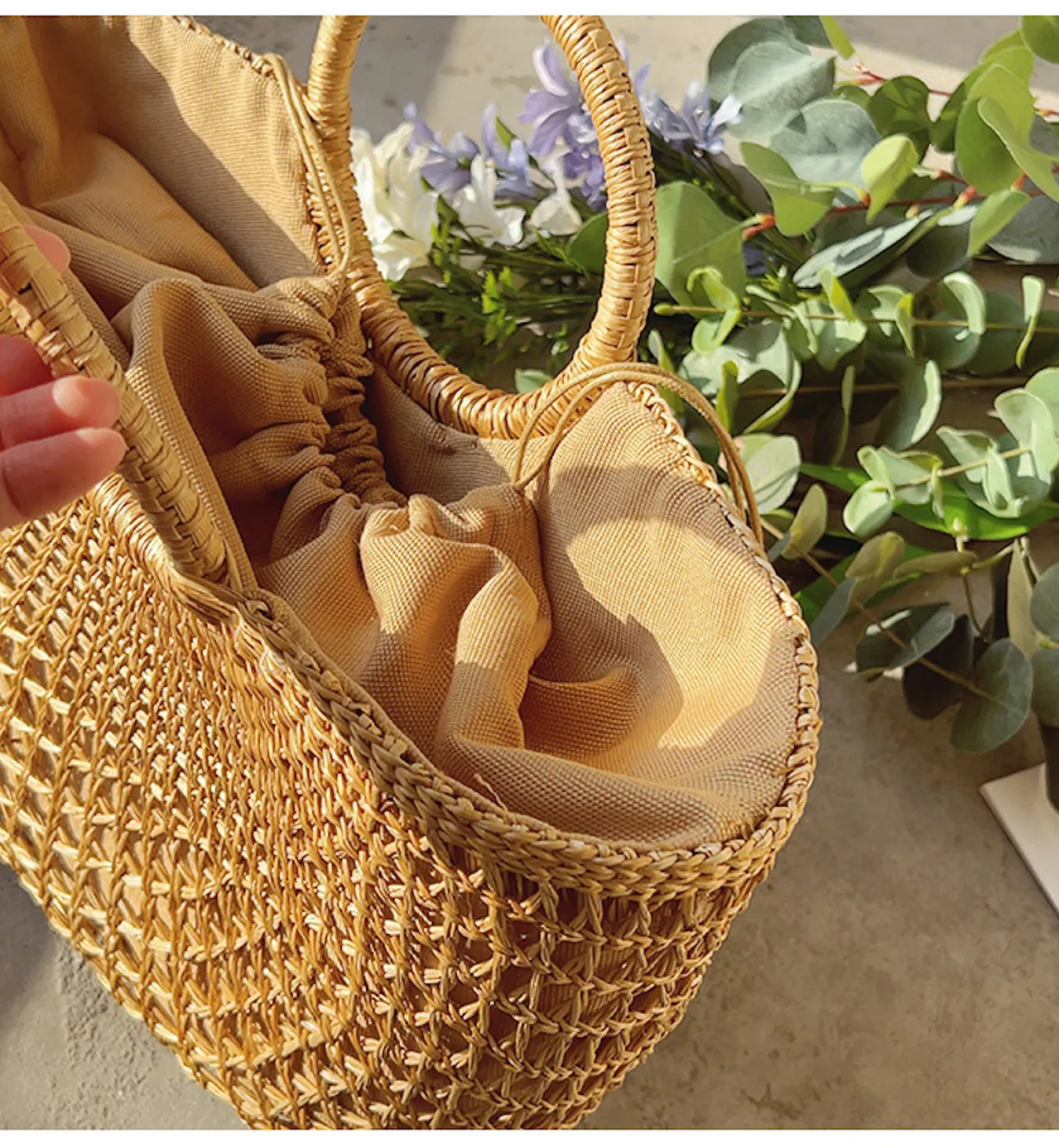 Elena Handbags Summer Beach Straw Basket Purse