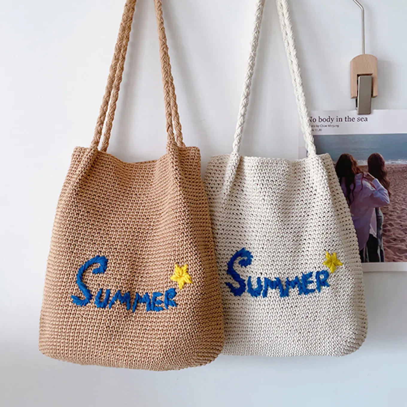 Elena Handbags Summer Cotton Knitted Bag