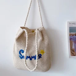 Elena Handbags Summer Cotton Knitted Bag