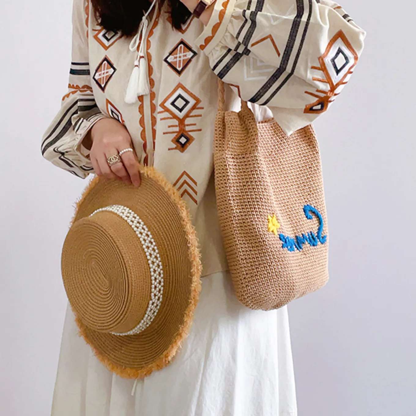 Elena Handbags Summer Cotton Knitted Bag