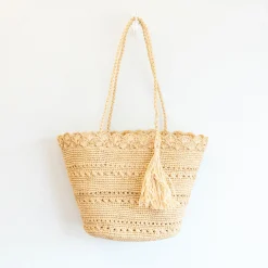 Elena Handbags Summer Fashion Raffia Basket Bag