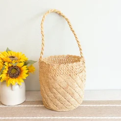 Elena Handbags Summer Fashion Raffia Basket Bag
