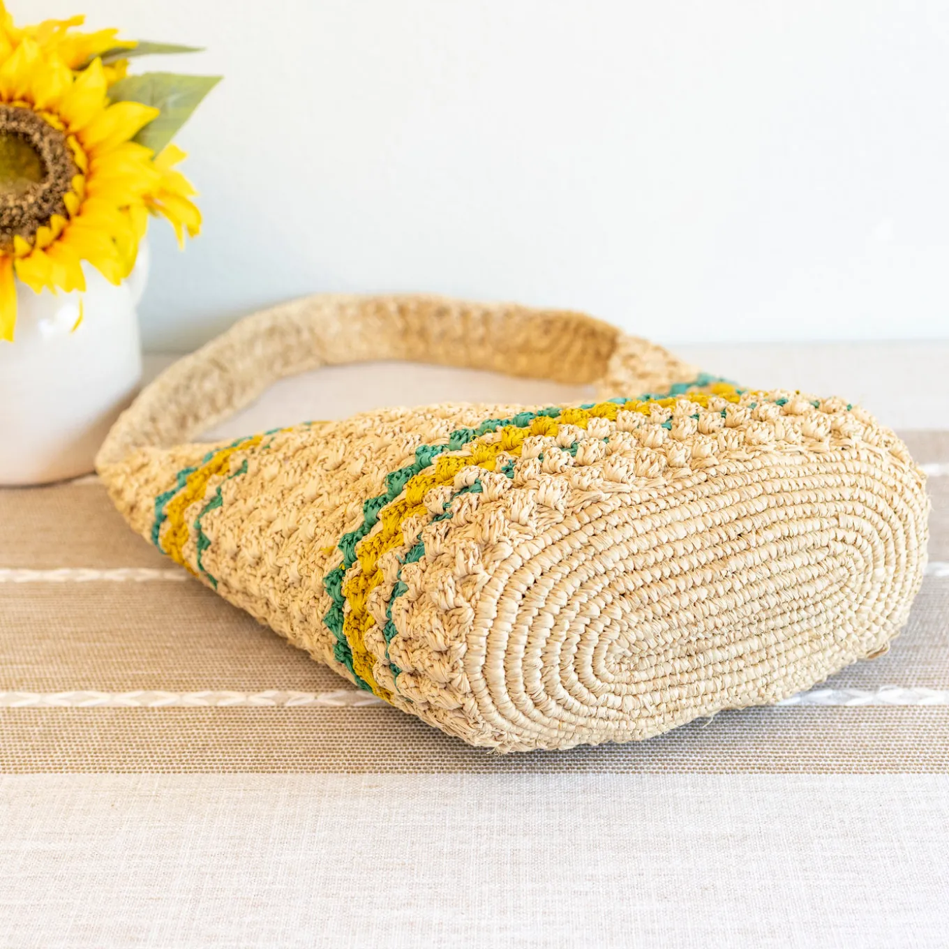 Elena Handbags Summer Fashion Raffia Basket Bag