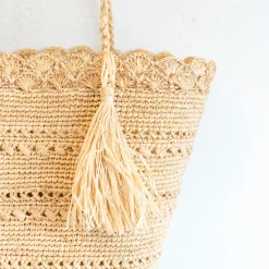 Elena Handbags Summer Fashion Raffia Basket Bag
