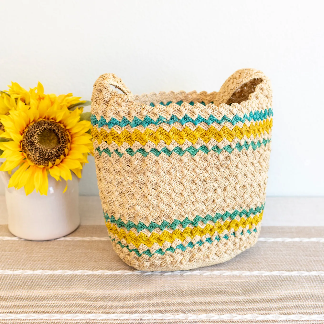 Elena Handbags Summer Fashion Raffia Basket Bag