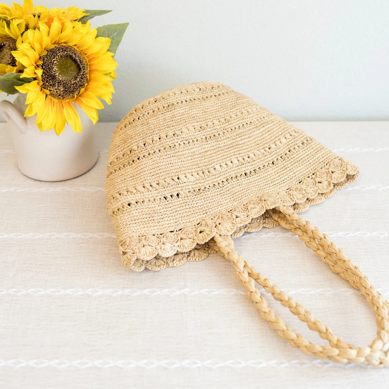 Elena Handbags Summer Fashion Raffia Basket Bag